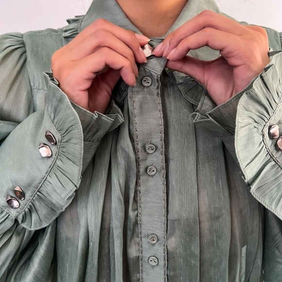 AJE Idealist Shirt • Dusty Sage • RRP $295 Tags attached NEVER WORN - Picture 4 of 10